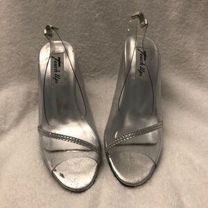 Touch Ups Lucite Heel & Rhinestone Shoes Size 6.5